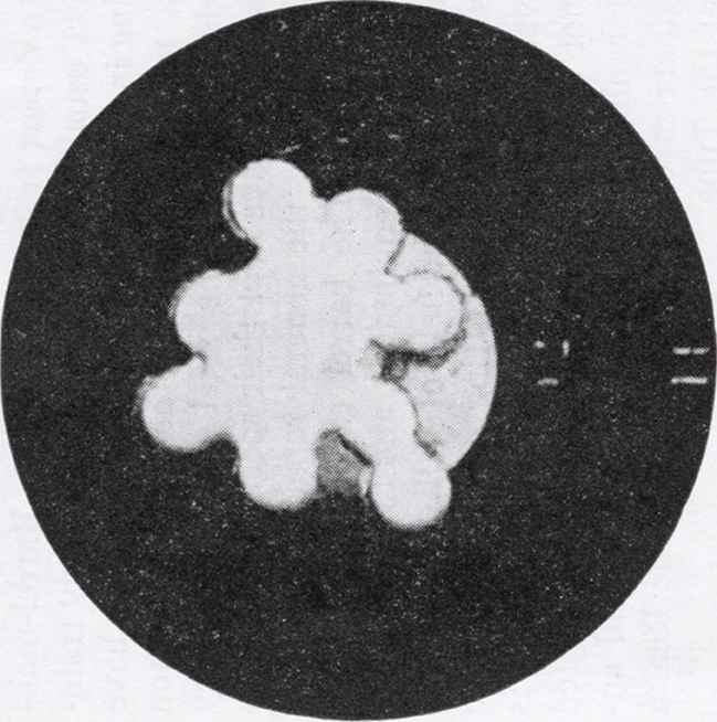 The 10-shot group fired for Mr. Dean by Charles Rowland at 200 yards. From the January, 1937 issue of American Rifleman magazine.